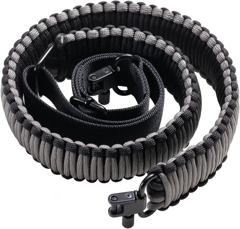 VVAAGG Two-Point Paracord Rifle Sling with Swivels, Non-Slip Gun Sling with Adjustable Length Strap - Image 1